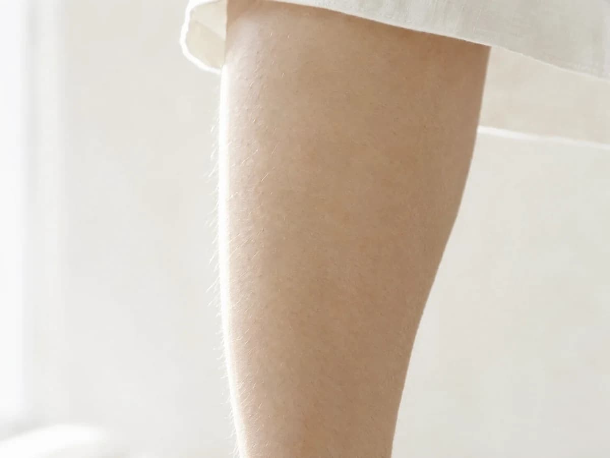 창빛에 보이는 정강이의 가는 털 사진
