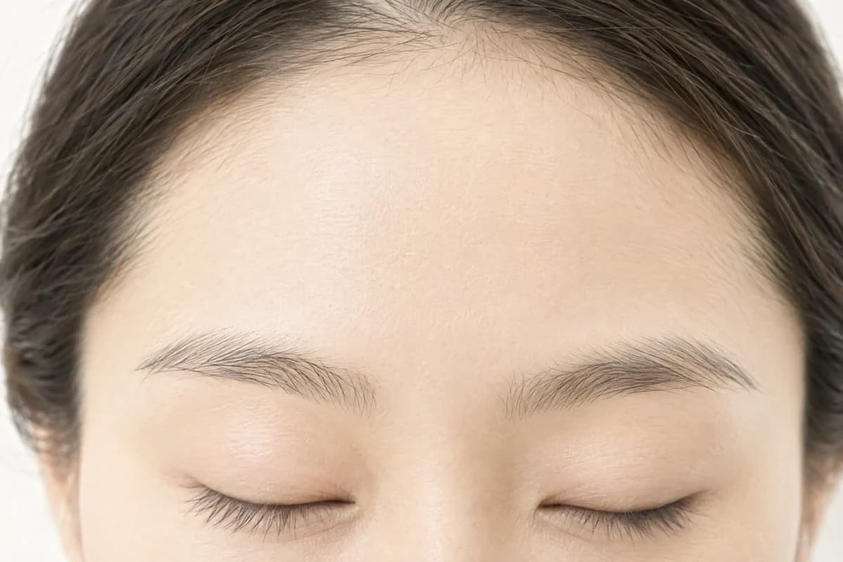 이마와 눈썹을 가까이 본 사진